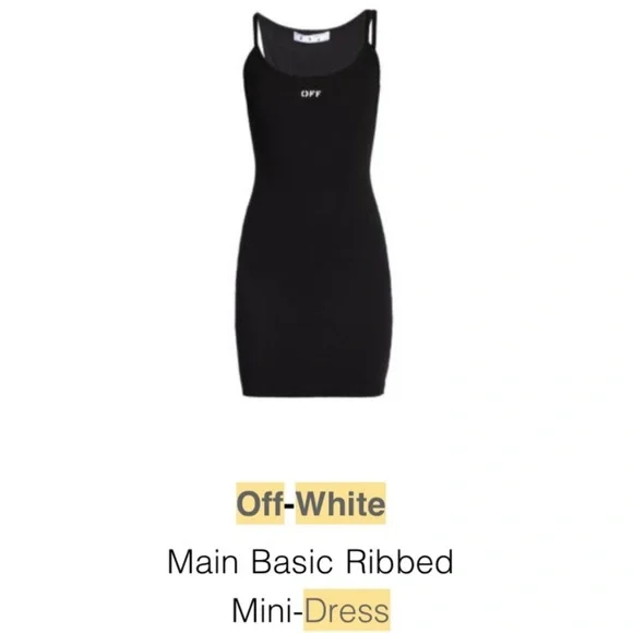 Off-White Black Ribbed “OFF” Mini Dress Size 2 - Picture 7 of 9